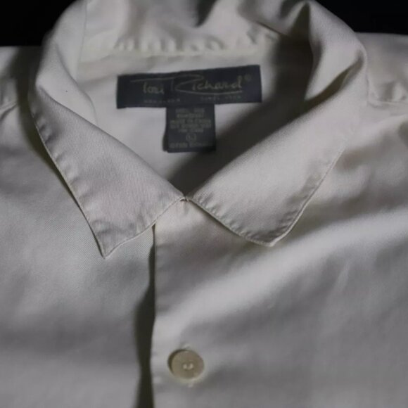 Tori Richard ButtonUp Shirt Men L Beige Monkey Bar Pineapple Vacation Beach Silk - Picture 5 of 13